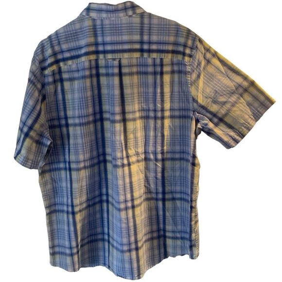 Pre Owned Men’s Chaps Blue Yellow Short Sleeve Button Up Sz XXL Classic Style - Picture 3 of 15